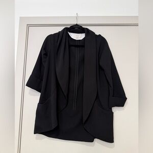 Wilfred Aritzia Chevalier Jacket Blazer Crepe Open Front 3/4 Sleeve